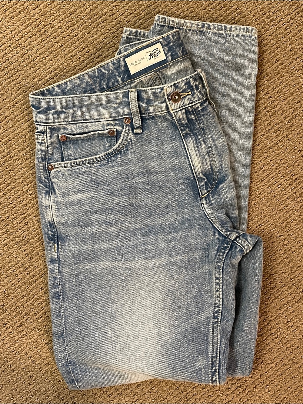rag & bone light blue Japanese selvedge jeans